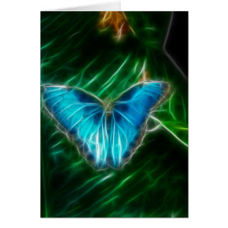 Electric Blue Morpho Butterfly Fractal Cards