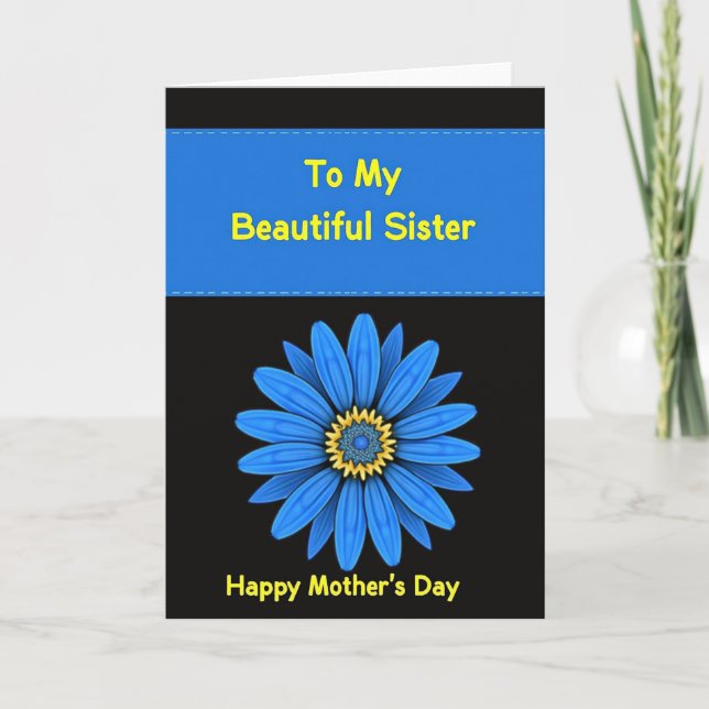 Electric Blue Mothers Day Card (Front)