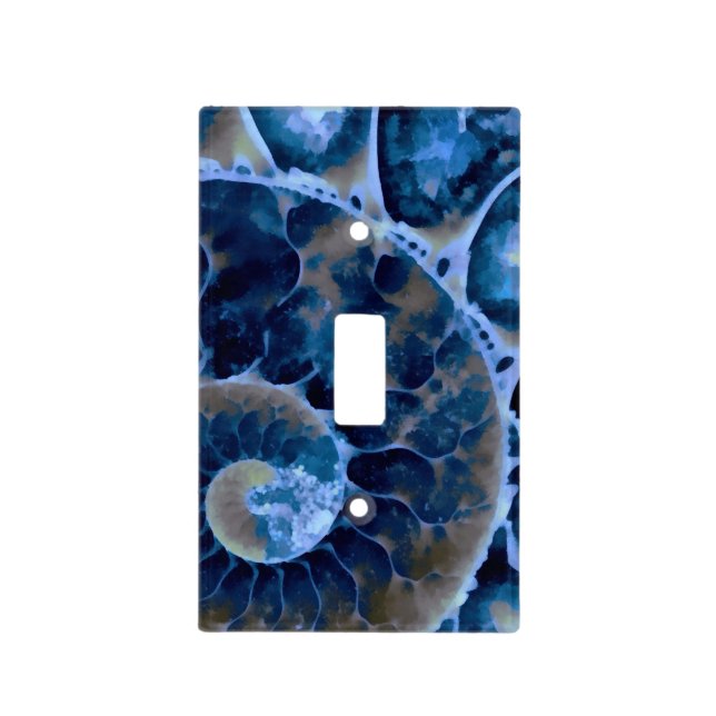 electric blue nautilus light switch cover (Front)