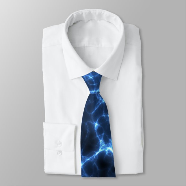 Electric blue neck tie (Tied)