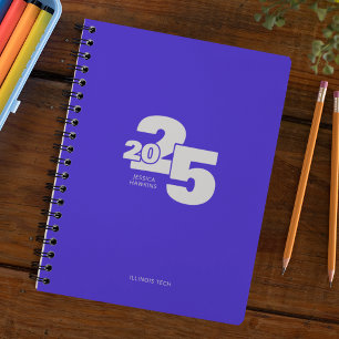 Electric Blue Overlapped Year Spiral Weekly Planner