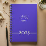 Electric Blue Overlapping Text Logo Weekly Planner<br><div class="desc">Simple personal stationery 2025 annual/weekly planner featuring a large central logo with bold year digits split by a line of text (name, subject, etc). Annual planner (12 months) with open monthly overviews and weekly planning sheets. Cover in a curated selection of modern colors. Contact for assistance in personalizing or creating...</div>