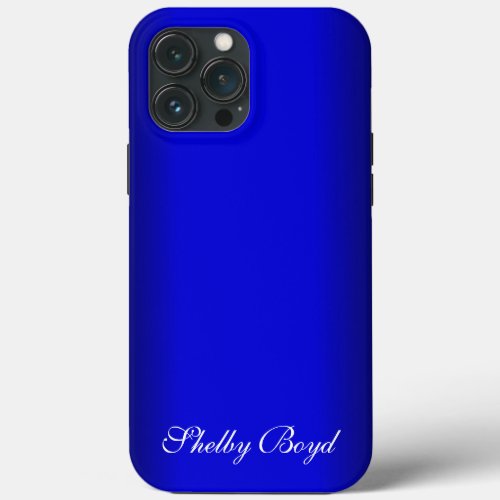 Electric Blue Personal iPhone 13 Pro Max Case