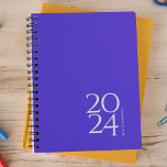 Electric Blue Personal Weekly Planner<br><div class="desc">Simple personal stationery annual planner with electric blue cover. Annual planner (12 months) with open monthly overviews and weekly planning sheets. Contact for assistance in personalizing.</div>