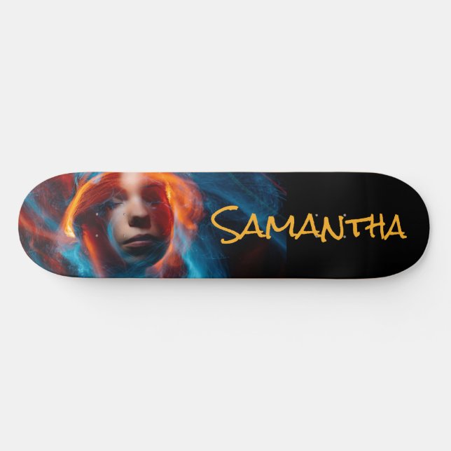 Electric Blue Personalized  Girl Skateboard (Horz)