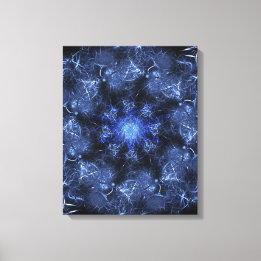 Electric Blue Plasma Fractal Art Canvas Print