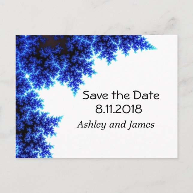 Electric Blue Save the Date Announcement Postcard (Front)