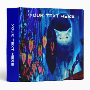 Electric Blue Siamese Cat Animal Art Personalized 3 Ring Binder