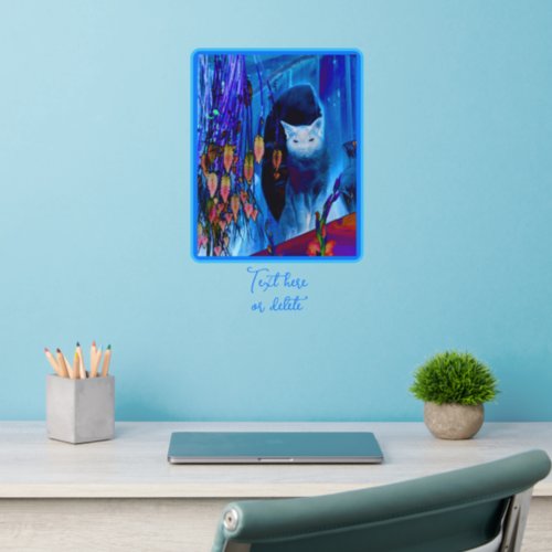 Electric Blue Siamese Cat Animal Art Personalized Wall Decal