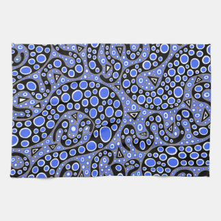 Electric Blue Squiggles Towel