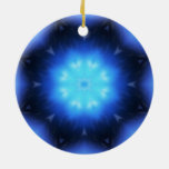 Electric Blue Star Ceramic Ornament