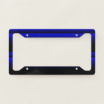 Electric Blue Stripes License Plate Frame at Zazzle