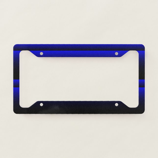 Electric Blue Stripes License Plate Frame (Front)