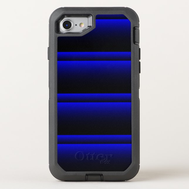 Electric Blue Stripes Otterbox iPhone Case (Back)