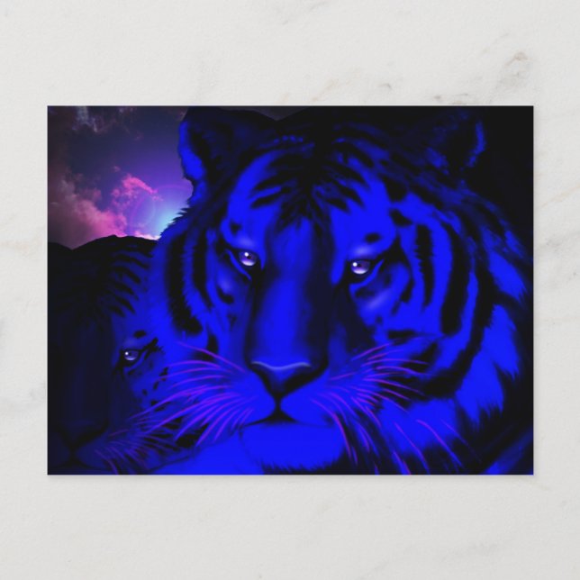 Electric Blue Tiger Postcard (Front)