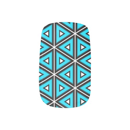 electric blue triangles minx nail art