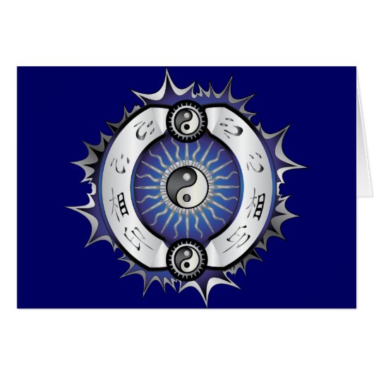Electric Blue Yin Yang Cards (Front Horizontal)