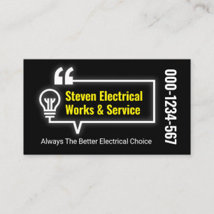 Electric Bulb Circuit Bubble Speech Business Card