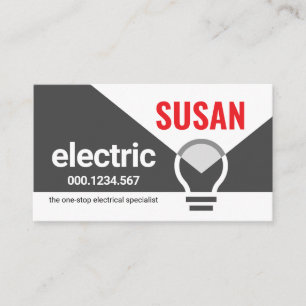 Electric Bulb Lighting Up Your Name Business Card