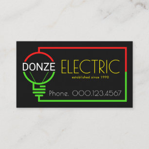 Electric Bulb Wiring Circuit Frame Business Card