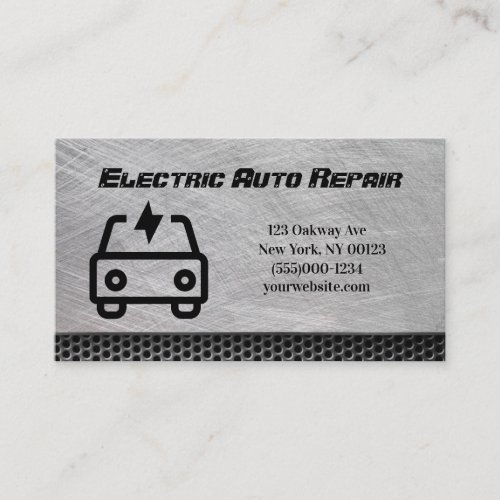 Electric Car Auto Mechanic Repair Service Business Card