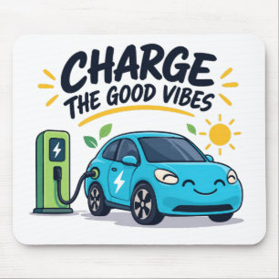 Electric Car Charge The Good Vibes EV Mouse Pad