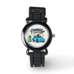Electric Car Charge The Good Vibes EV Wrist Watch