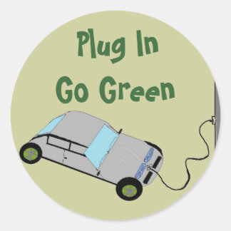 Electric Car Classic Round Sticker