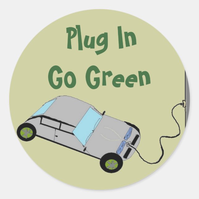 Electric Car Classic Round Sticker (Front)
