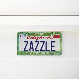 Electric Car - Going Green   With Name License Plate Frame