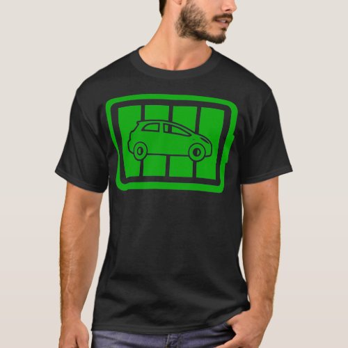 Electric car in full battery silhouette T_Shirt