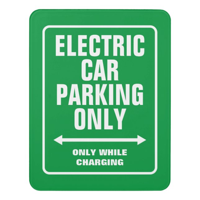 Electric Car Parking Only While Charging Sign (Contemporary Vert)