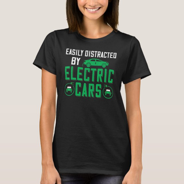 Electric Car Vehicle Charging Station Quote Batter T-Shirt (Front)