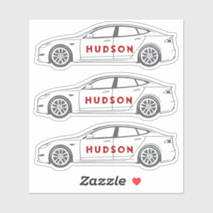 Electric car/vehicle line drawing custom design sticker