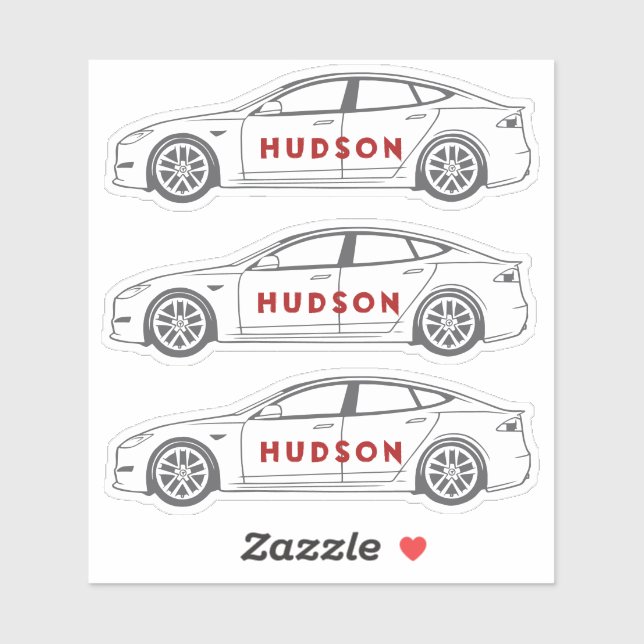 Electric car/vehicle line drawing custom design  sticker (Sheet)