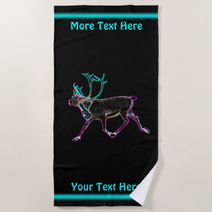 Electric Caribou Beach Towel