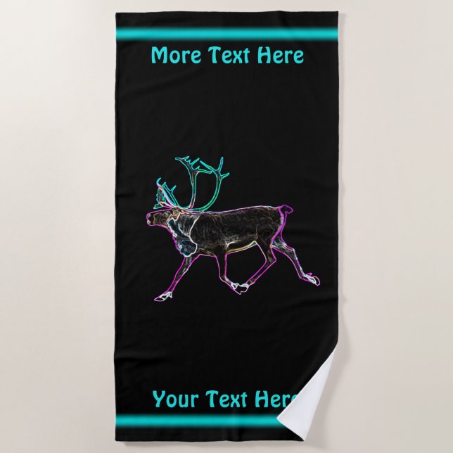 Electric Caribou Beach Towel (Front)