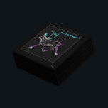 Electric Caribou Jewelry Box<br><div class="desc">A neon-like depiction of a caribou on a black background. Add your own text. Inspired by the Northern Lights.</div>