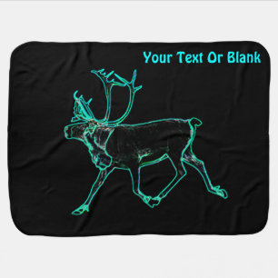 Electric Caribou (Reindeer) Fleece Blanket