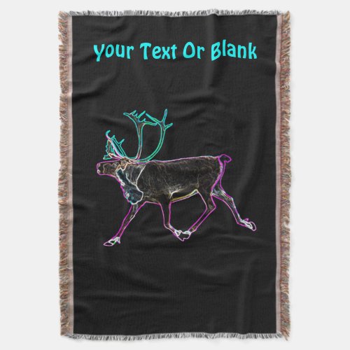 Electric Caribou Throw Blanket