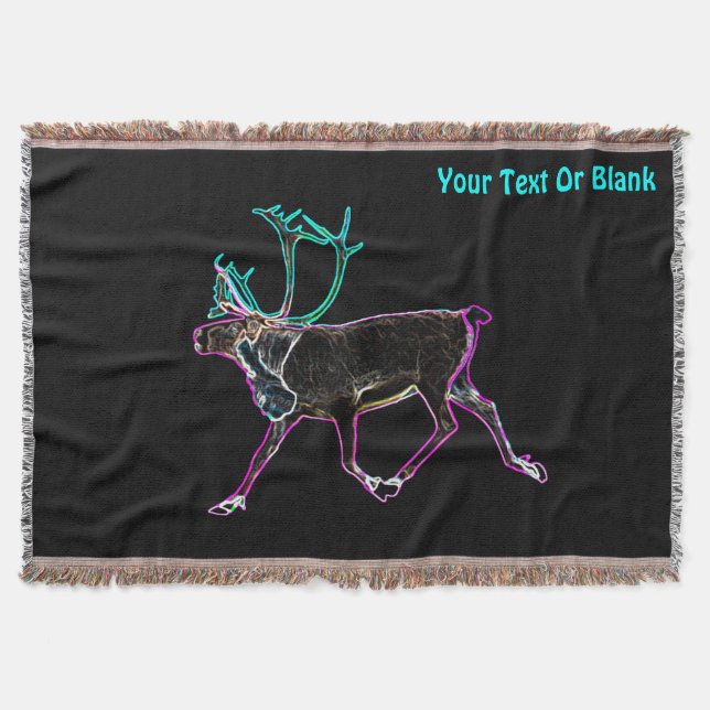 Electric Caribou Throw Blanket (Front)