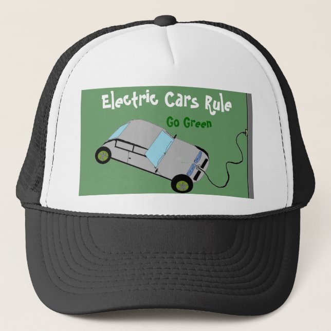 Electric Cars Rule Trucker Hat (Front)