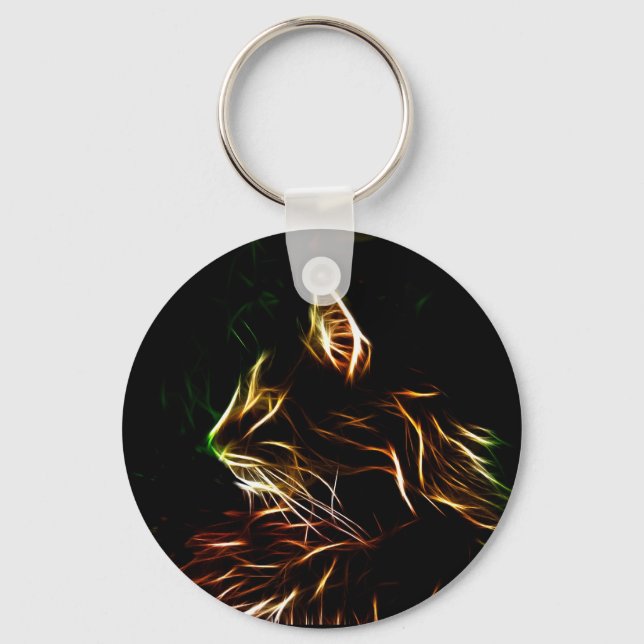 Electric cat face pofile keychain (Front)