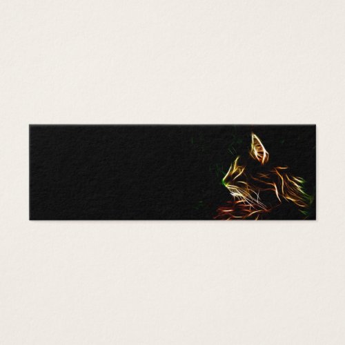 Electric cat face profile bookmark business card templates