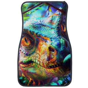 Electric Chameleon Eye Closeup Car Floor Mat