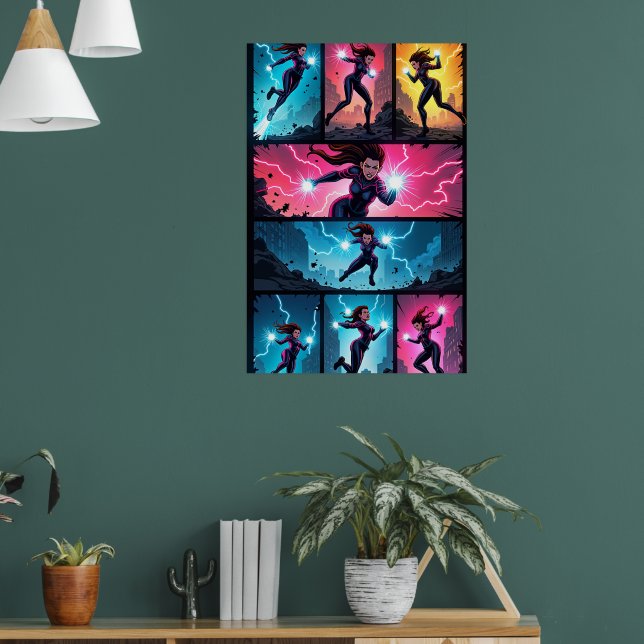 Electric Chaos Pop Art Poster (Living Room 1)
