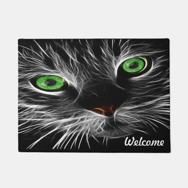 Electric Charge Cat Named Dodo Doormat (Front)