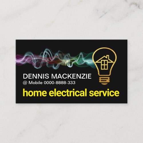 Electric Charge Gold Home Bulb Business Card