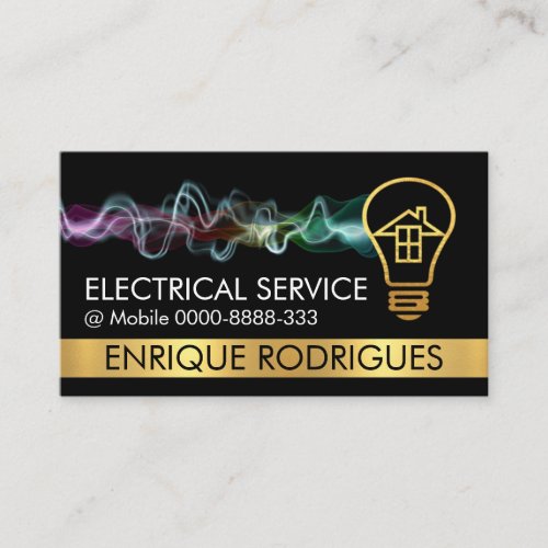 Electric Charge Gold Home Bulb Business Card