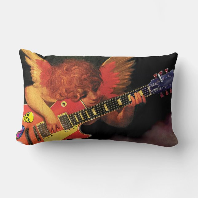 Electric Cherub guitar hero cushion. Lumbar Pillow (Front)